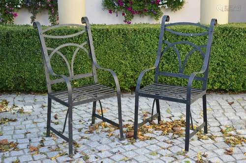 PAIR OF 19TH-CENTURY CAST IRON GARDEN ARMCHAIRS