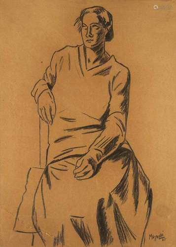 ALBERTO MAGNELLI (FIRENZE, 1888 - PARIGI, 1971): SEATED WOMA...