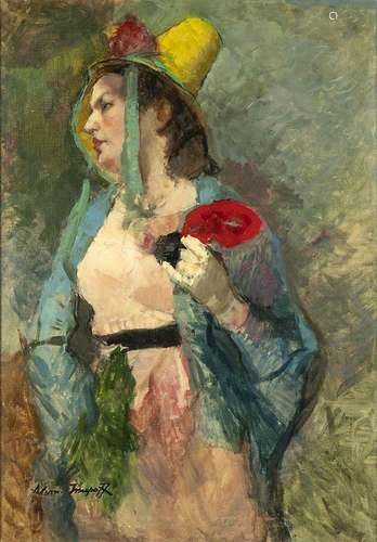 ALESSIO ISSUPOFF (KIROV, 1889 - ROMA, 1957): YOUNG WOMAN POR...