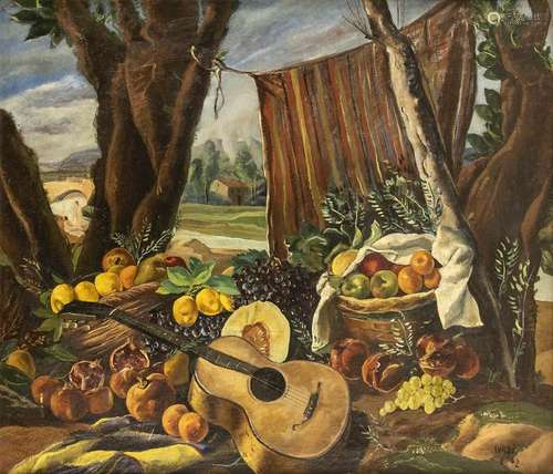 LUIGI SURDI (NAPOLI, 1897 - ROMA, 1959): STILL LIFE WITH GUI...