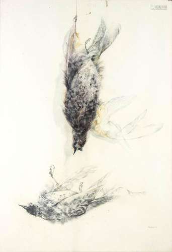 RENZO VESPIGNANI (ROMA, 1924 - 2001): STILL LIFE WITH BIRDS,...