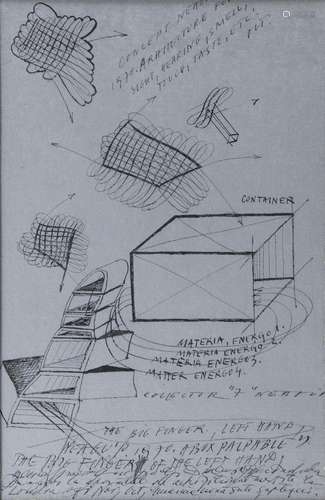 Paul Neagu (1938-2004) - The big Finger, encre sur papier, s...