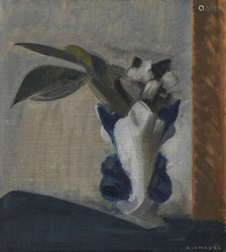 Albert Chavaz (1907-1990) - Vase de fleurs, huile sur toile,...