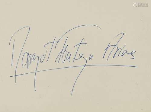 Margot FONTEYN - Signature sur carton Margot FONTEYN ARIAS d...