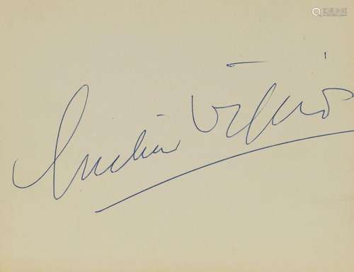 Luchino VISCONTI- Signature sur papier libre - 13 x 16,5 cm ...