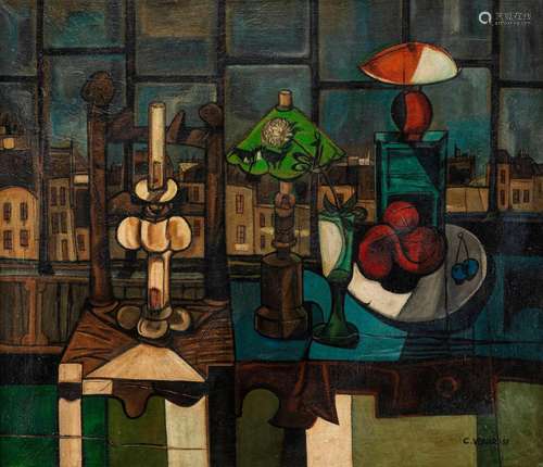 Claude Venard (1913-1999) - Composition à la lampe verte, hu...