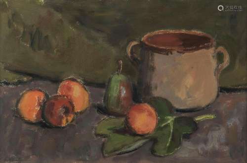 Charles Chinet (1891-1978) - Nature morte aux abricots, huil...