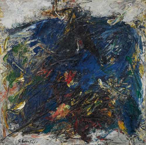 Ger Lataster (1920-2012) - Bleu, huile sur toile, signée et ...
