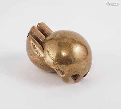 André Bucher (1924-2009) - Double-sphère, bronze, D 7 cm