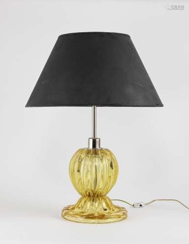 Lampe, Murano - Verre jaune, H 30 cm