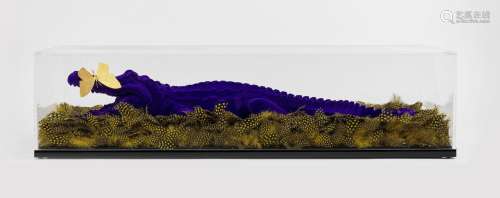 Crocodile et papillon par Eric Mellerio - L 80 cm