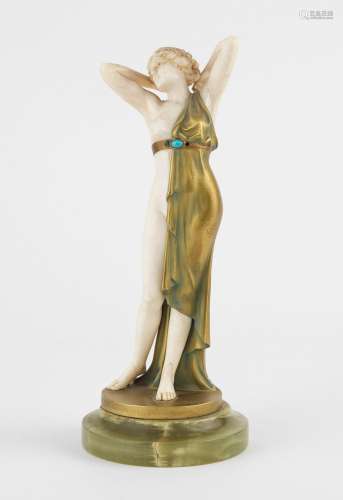 Ferdinand Preiss (1882-1943) - Aphrodite, sculpture chrysélé...