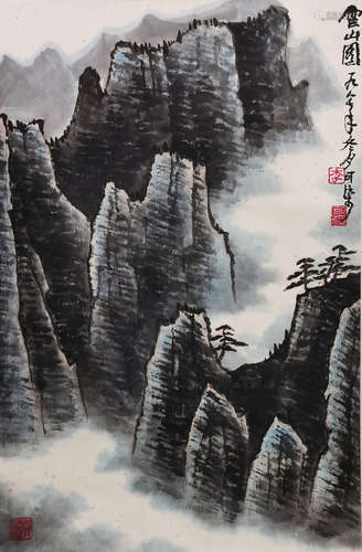 李可染 雪山圖