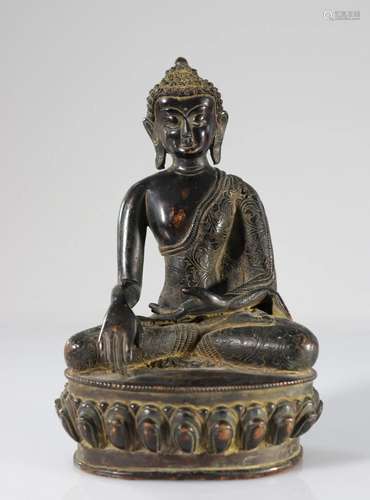 China Tibet Bronze Buddha finely chiseled robe