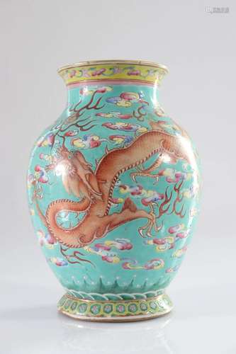 China porcelain vase with dragon decoration