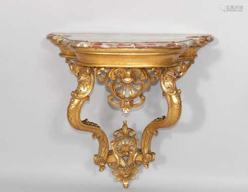 Console in gilded and carved wood 18th