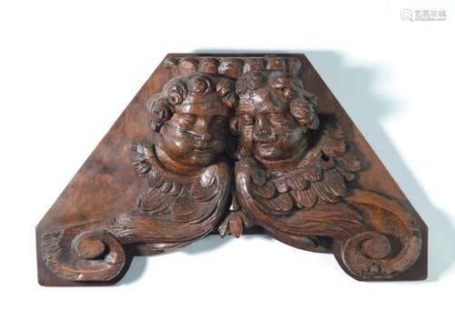 18th century woodwork carved with angels' heads