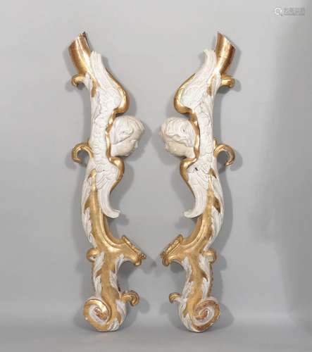 Pair of 18th century carved wooden decoration elements