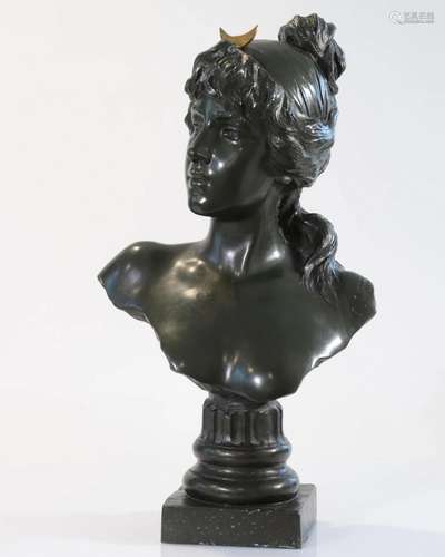 Emmanuel VILLANIS (1858-1914) imposing bronze bust of a