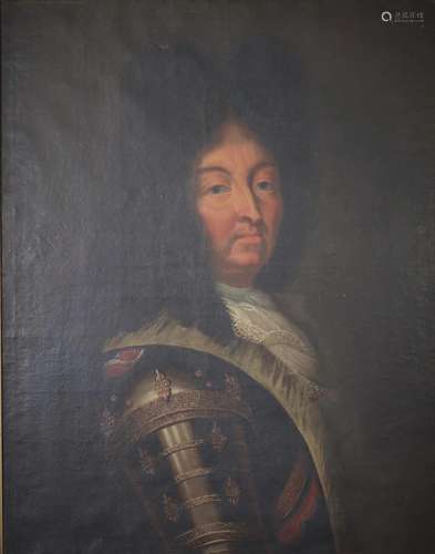 Oil on canvas portrait of Louis XIV from the 18th