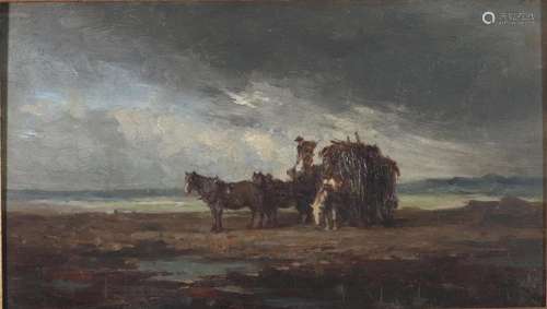 Oil on wood "haymaking