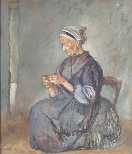 Charles MILCENDEAU (1872-1919) drawing "old lady"