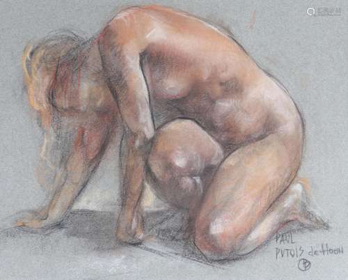 Paul PUTOIS (1912-1990) drawing "young naked woman