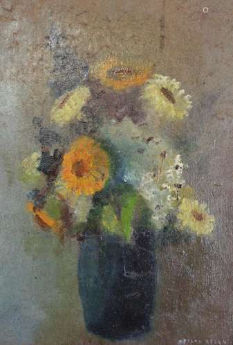 Odilon REDON (1840-1916) oil on cardboard "bouquet of