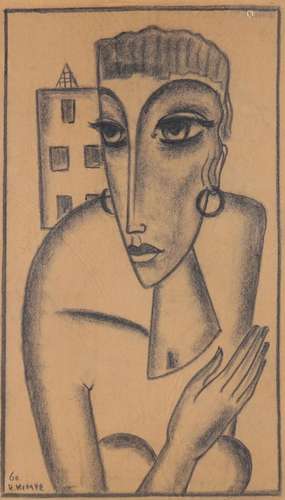 Reimond Jozef Peter KIMPE (1885-1970) drawing "portrait