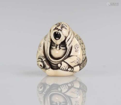 Japan netsuke carved with a Meiji period character