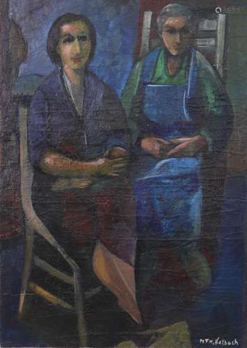 Marie Therese Kolbach-1918-2009 Luxembourg oil on