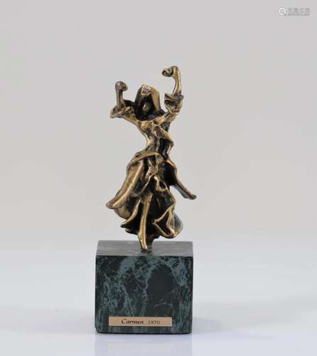 Salvador Dali - Bronze with nuanced golden patina on