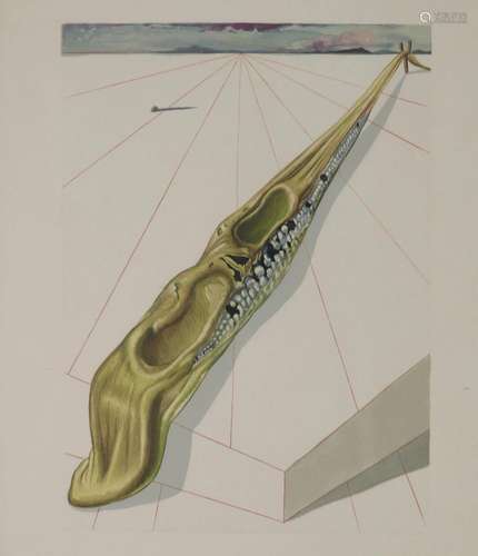 Salvador Dali - Woodcut in colors on Rives vellum.