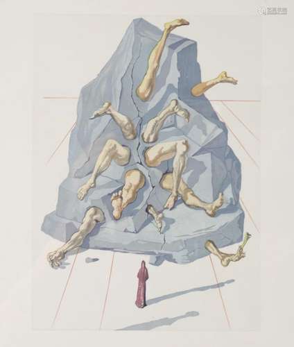 Salvador Dali - Woodcut in colors on Rives vellum. "The