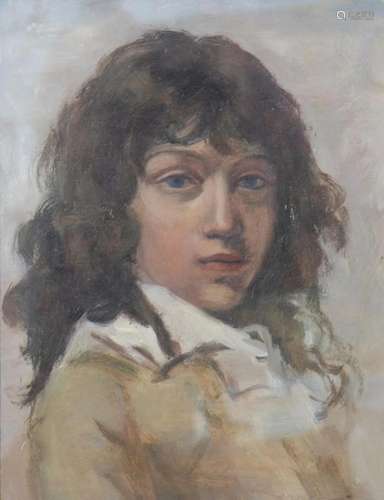 Oil on wood "portrait Louis-Leopold Boilly fils