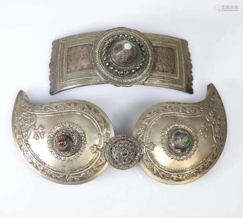 Berber jewelry silver belt buckles