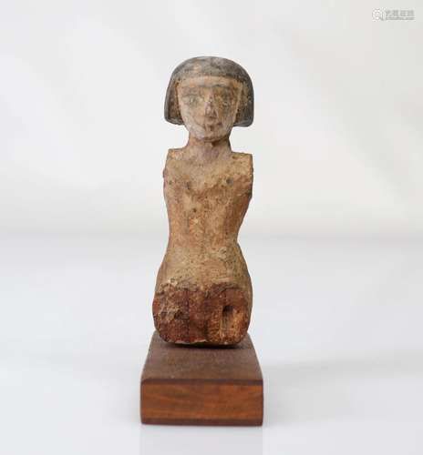 Egypt fragment of polychrome wooden statue probably