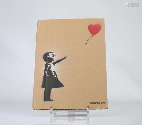 Banksy "Dismaland" Spray paint stencil on cardboar...