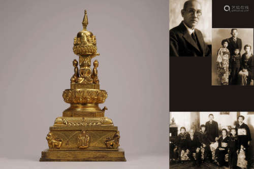 A Gilt Bronze Figure of Pagoda