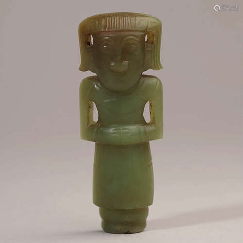 A Celadon Jade Figure