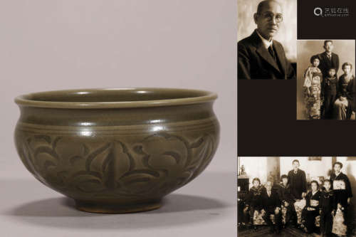 A Cizhou Kiln Incised Flower Alms Bowl