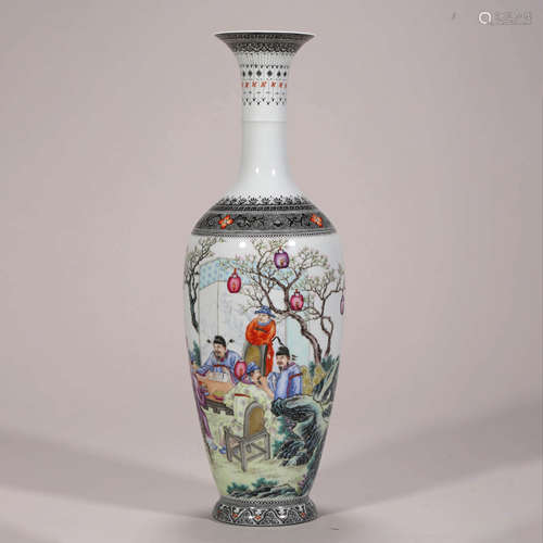 A Famille Rose Figure Vase