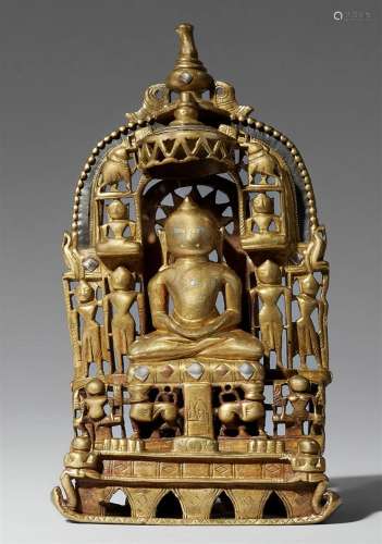A Rajasthani copper alloy Jain altar of the second tirthanka...