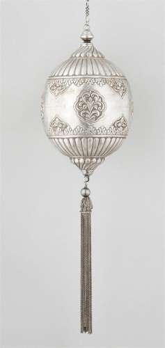 An Ottoman silver hanging ornament. Mid 19th century
