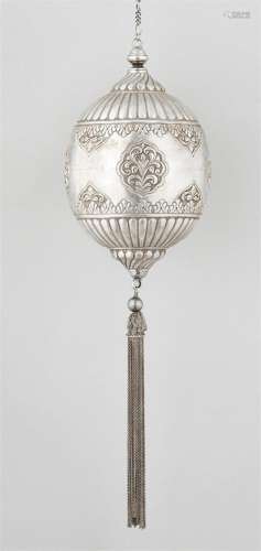 An Ottoman silver hanging ornament. Mid 19th century