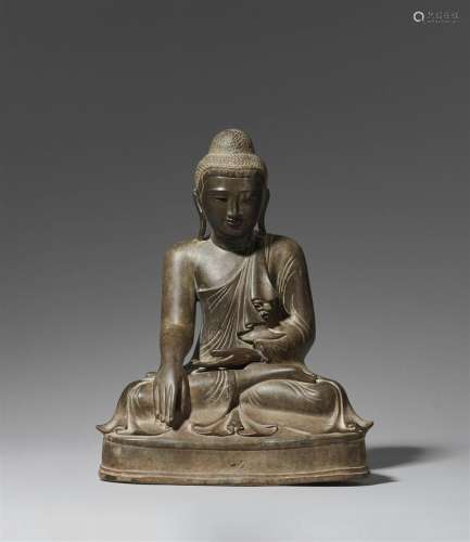 A Mandalay bronze figure of Buddha Shakyamuni. Bronze. Burma...