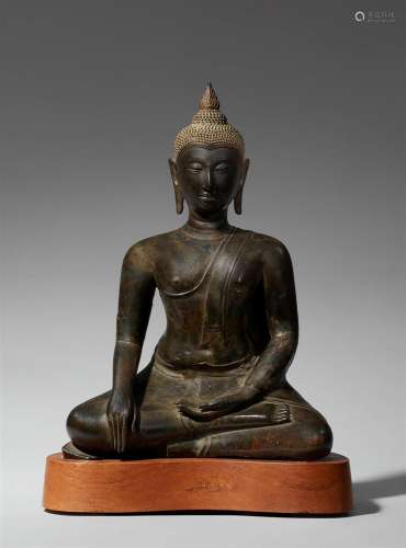 A Thai bronze figure of Buddha Maravija. Probably 17th centu...