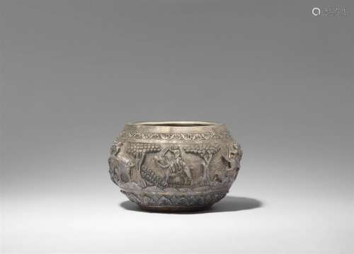 A Burmese silver bowl. First half 20th century