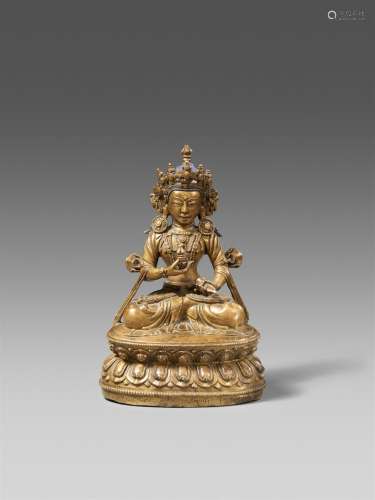 An important Tibetan bronze figure of Vajrasattva with inscr...