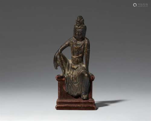 A bronze figure of a Water-and-Moon Guanyin. Song dynasty, 1...